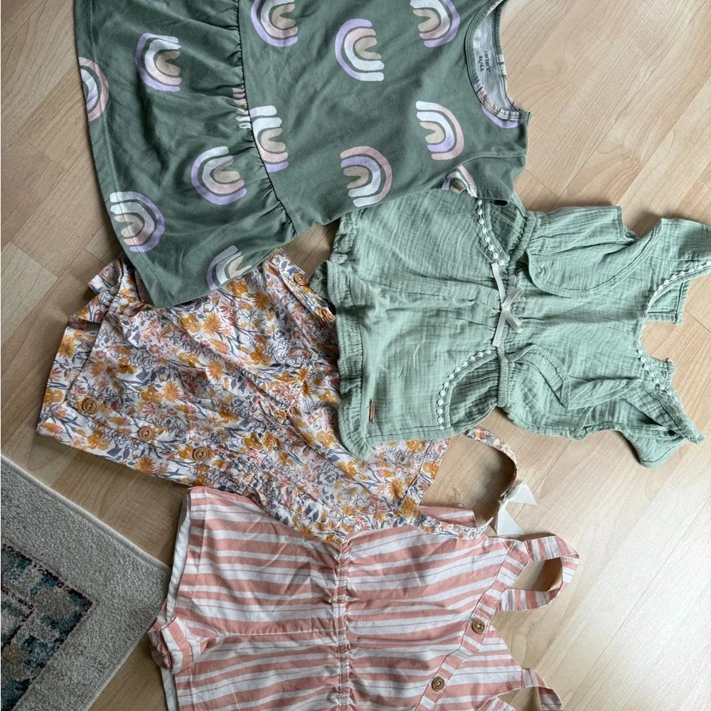 4t Summer Bundle Rompers and Dress (pls read size notes) - Picture 1 of 10